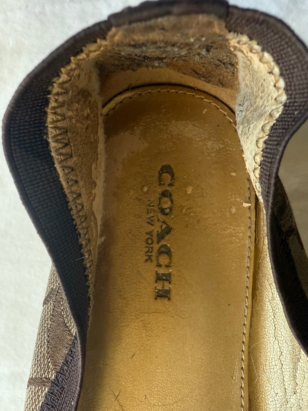 COACH Chelsey Ballet Flats Brown Signature Canvas Leather Cap Toe – Size 10 - Picture 9 of 11